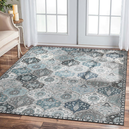 Lahome Moroccan Kitchen Rugs Non Slip Washable, 2x4 Rugs for Entryway