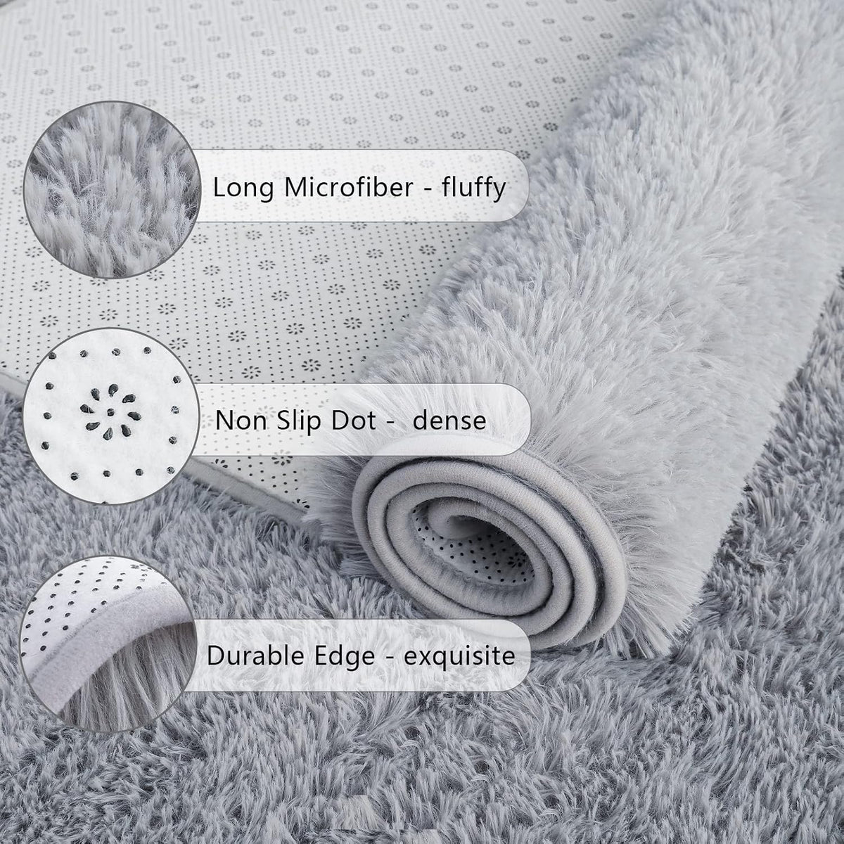 Chicrug Soft Runner Rug for Bedroom Living Room Plush Fluffy Rugs 2x6