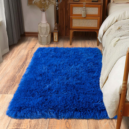 Ultra Soft Runner Rugs for Bedroom Hallways with Upgraded Non-Slip Rubber Backing & Thick Memory Sponge, 2x6 Feet Fluffy Shag Throw Area Rug for Bedside Dorm Dark Grey
