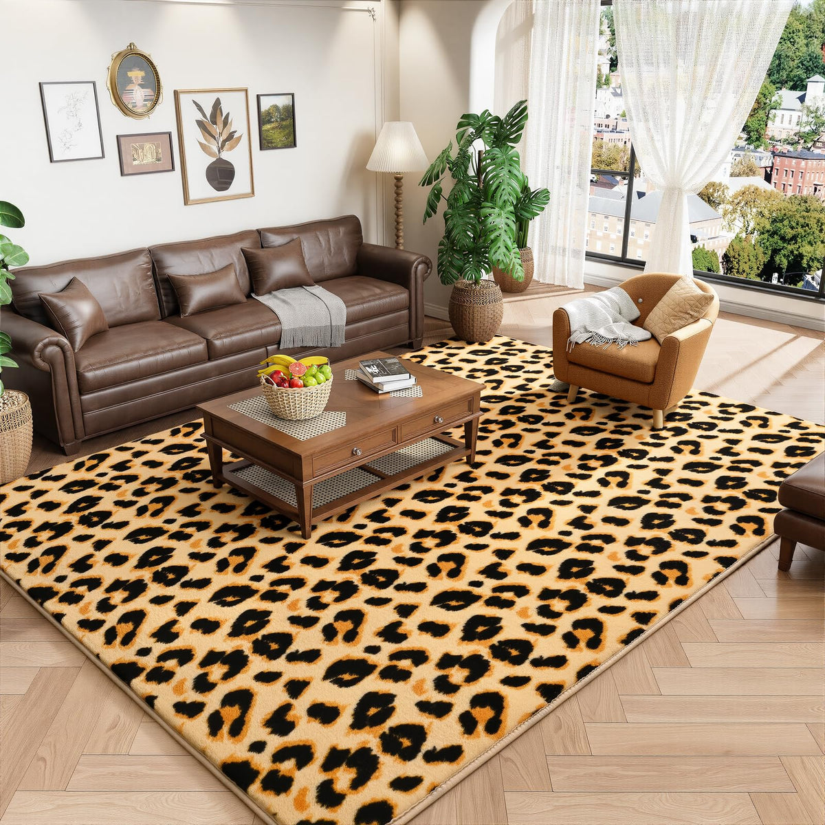Amearea Modern Area Rugs for Bedroom Living Room, 4x6 Blue Memory Foam Rug