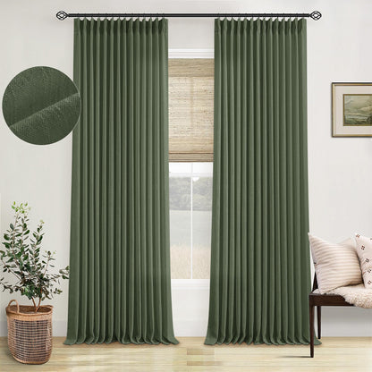 TWODRAPES Natural Pinch Pleated Linen Semi Sheer 84 Inch Curtains 2 Panels