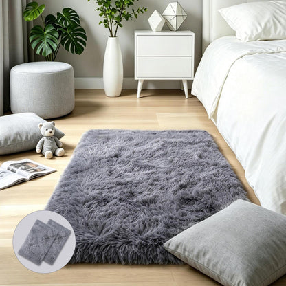 Pink Fluffy 4x6 Area Rugs for Bedroom Girls, Plush Washable Carpet