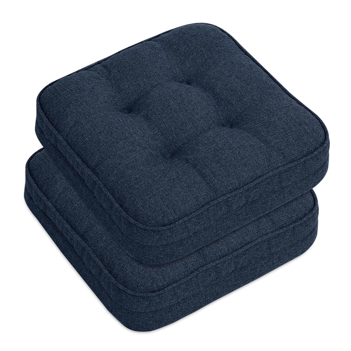 GOFORIT Chair Cushions,Tufted Shredded Memory Foam Chair Pads, Non-Slip Seat Cushions with Removable Cover, 16'' x 16'', Beige