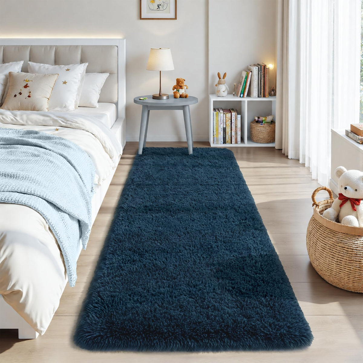 Zentavio 5x8 Area Rugs for Bedroom Fluffy Rugs for Living Room Carpet Large Fuzzy Soft Shag Aesthetic Plush High Pile Gray Throw Rug for Nursery Kids Room Dorm Waved Grey