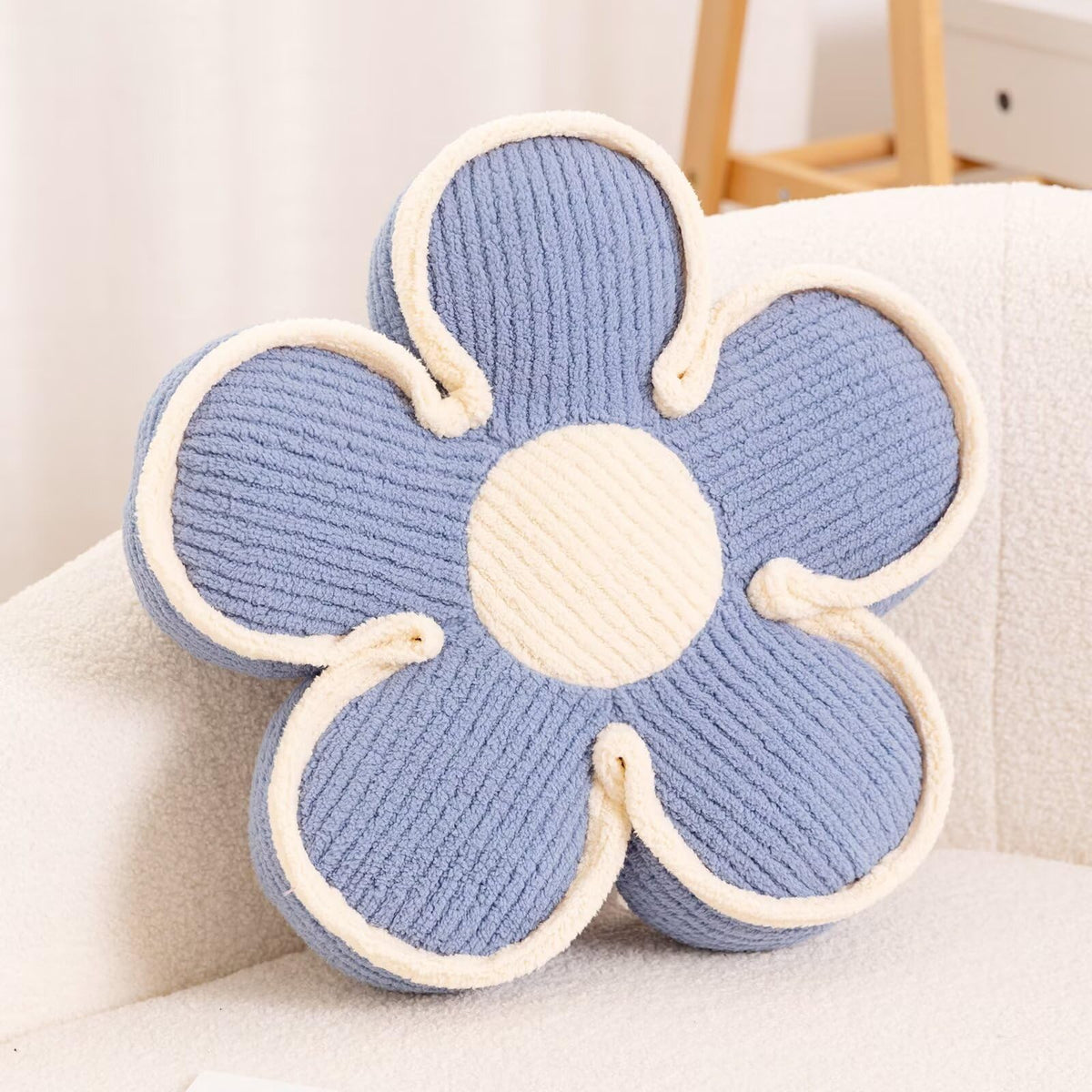 Kcvvcr Flower Pillow, Soft Flower Decorative Throw Pillow, Cute Daisy Flower Shaped Seating Floor Cushion Room Décor Plush Pillows for Sofa Couch Bed (13.7 Inch, Sage Green)