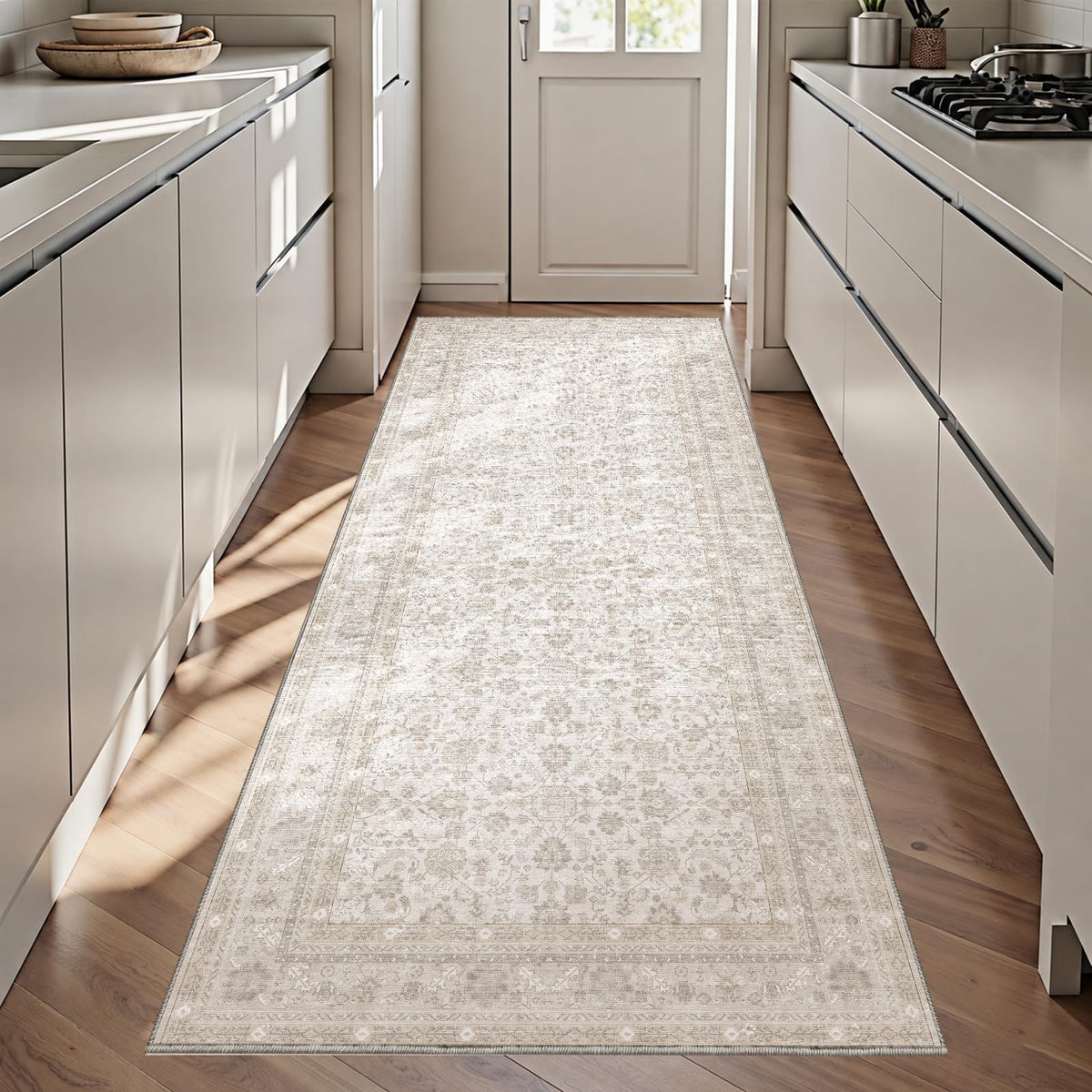 OPPODREAM Vintage Blue Area Rugs 5x7, Washable Rug for Living Room