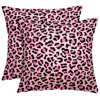 Leopard Print Throw Pillow Covers 18x18 Inches Deep Brown Cheeth Decorative Pillow Case Set of 2 Soft Velvet Pillows Cushion Cover for Couch Bed Sofa Living Room (Deep Brown, 18" L x 18" W)