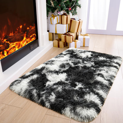 Noahas 2x6 Black Fluffy Soft Runner Rug Non-Slip for Bedroom Dorm Hallway