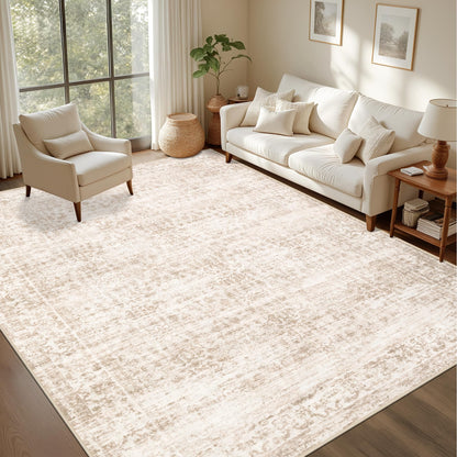 5x7 Area Rugs Living Room: Washable Vintage Rug for Bedroom Beige