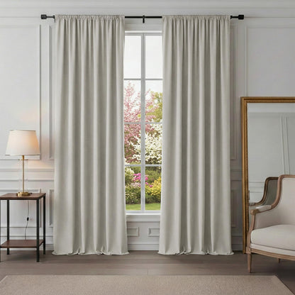 PONY DANCE Black Out Curtains 72 inch Long, Black, 2 Panels