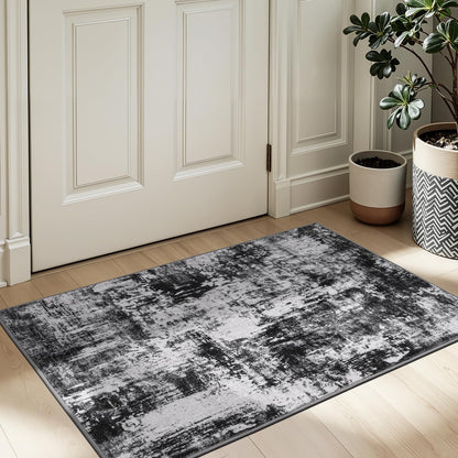Rugflix 8x10 Area Rug for Living Room, Washable Navy Blue Dark Black Carpet