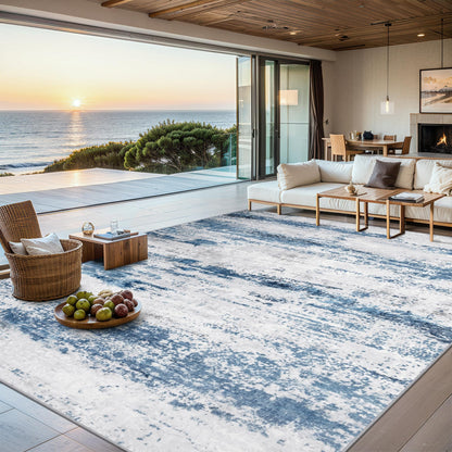 PLHXFR 8x10 Area Rug Living Room: Modern Abstract Washable Carpet Grey