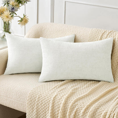 MIULEE Soft Chenille Throw Pillow Covers Sage Green 18x18 Inch Pack of 2