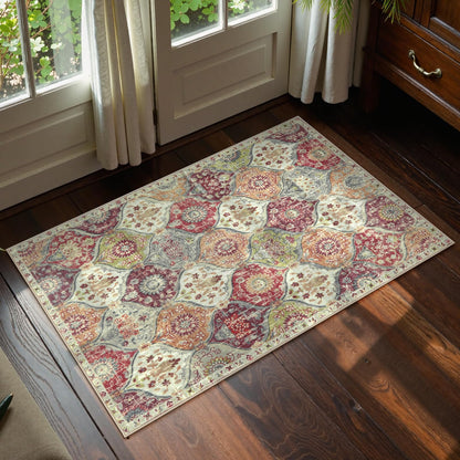 Lahome Moroccan Kitchen Rugs Non Slip Washable, 2x4 Rugs for Entryway