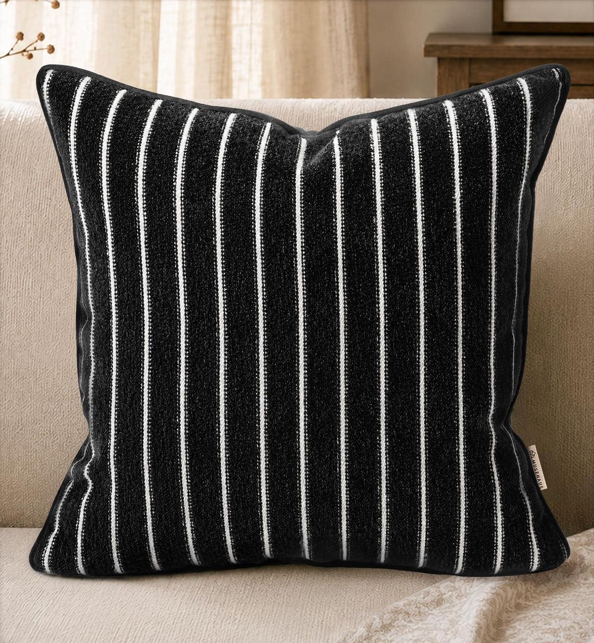 Chenille Throw Pillow Cover, 18x18 Inch, Fall Floral