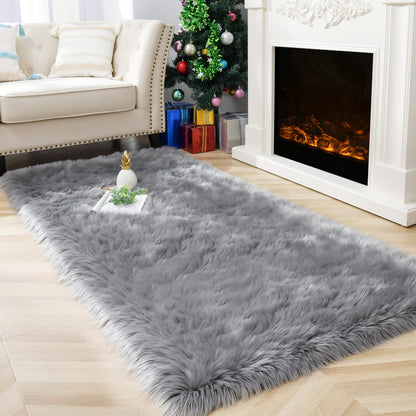 Noahas 2x6 Black Fluffy Soft Runner Rug Non-Slip for Bedroom Dorm Hallway