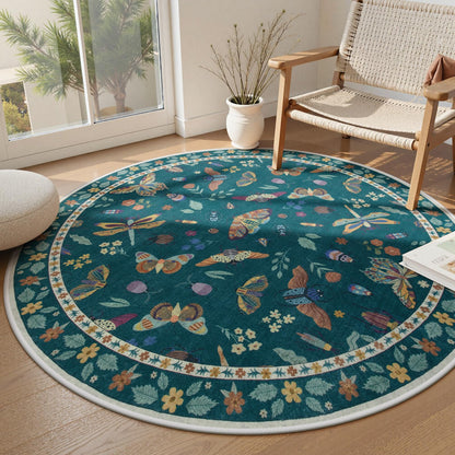 Lahome Bug Washable Area Rugs 5x7, Soft Green Rug for Living Room Bedroom