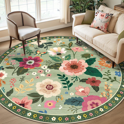 RELEANY Floral Washable 5x7 Area Rugs Pink