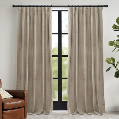 RYB HOME Sage Green Velvet Curtains 84 inches for Bedroom Living Room