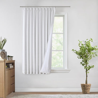 Vision Home Sand Pinch Pleated Full Blackout Curtains Linen Blended Room Darkening Window Curtains 95 inch for Living Room Bedroom Thermal Insulated Pinch Pleat Drapes with Hooks 2 Panel 40" Wx95 L