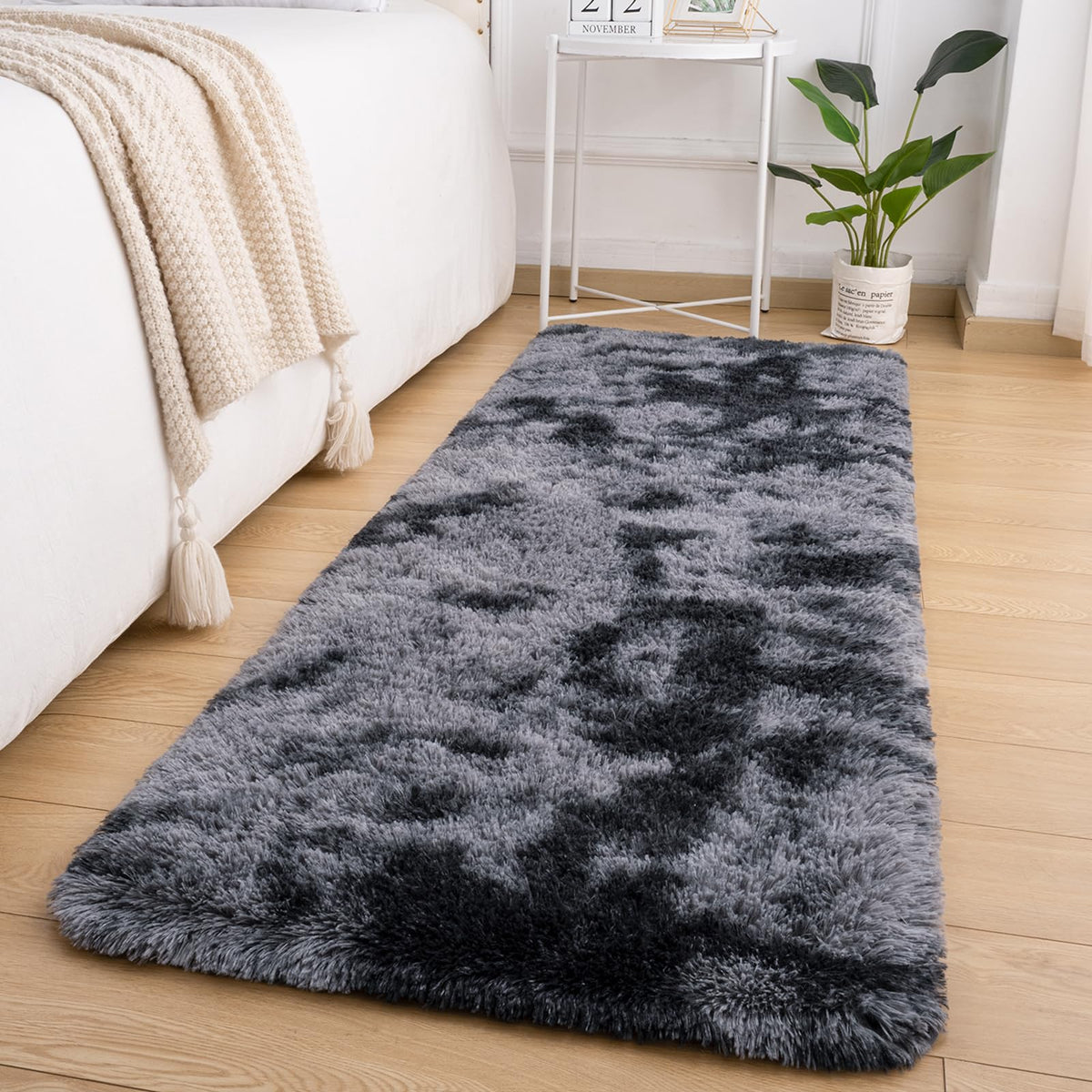 Softlife Rugs for Bedroom 4x5.3 Feet Purple Area Rug for Living Room Super Soft Shaggy Rugs for Dorm Fluffy Fuzzy Carpets Long Plush Bedside Rug Nursery Girls Boys Kids Room Home Christmas Decoration