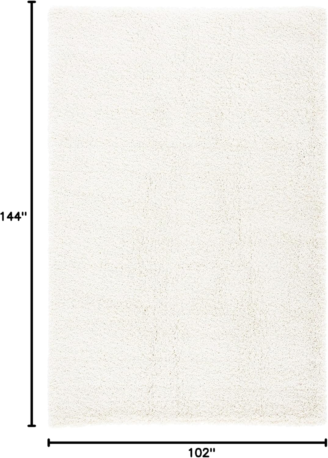SAFAVIEH Milan Shag Collection 8'6" x 12' Ivory SG180 Solid Non-Shedding Living Room Bedroom Dining Room Entryway Plush 2-inch Thick Area Rug