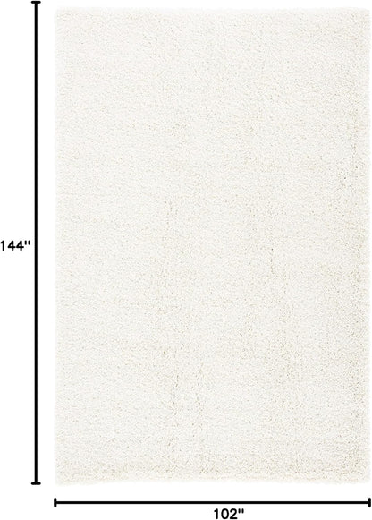 SAFAVIEH Milan Shag Collection 8'6" x 12' Ivory SG180 Solid Non-Shedding Living Room Bedroom Dining Room Entryway Plush 2-inch Thick Area Rug