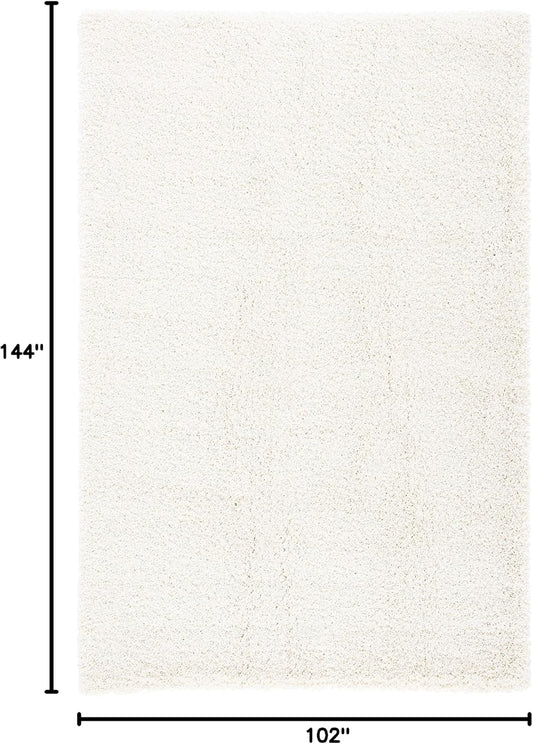 SAFAVIEH Milan Shag Collection 8'6" x 12' Ivory SG180 Solid Non-Shedding Living Room Bedroom Dining Room Entryway Plush 2-inch Thick Area Rug