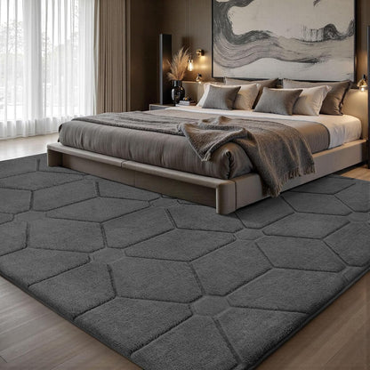 Sour Lemon 8x10 Area Rugs for Living Room Bedroom, Large Carpet Grey Rug