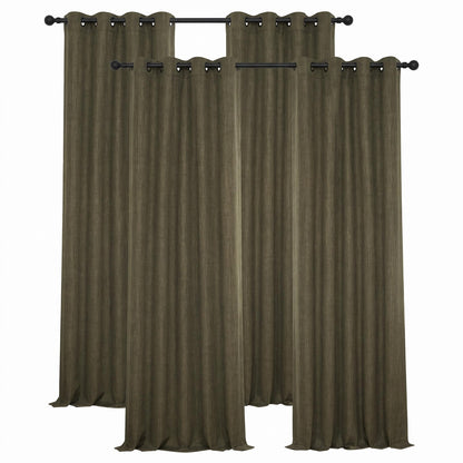Faux Linen Curtains for Living Room (1 Panel) - 50W X 108L, Birch Taupe