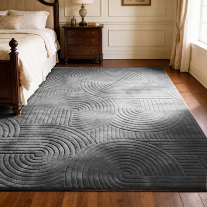 5x7 Grey Solid Color Area Rug, Modern Rugs for Living Room Bedroom