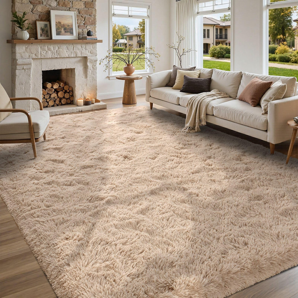 5x7 Black Area Rugs for Living Room, Large Fluffy Shag Bedroom Rugs Non-Slip, Ultra Soft Plush Carpet for Nursery Kids PlayRoom Dorm Office Indoor Modern Carpets