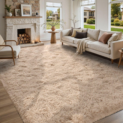 5x7 Black Area Rugs for Living Room, Large Fluffy Shag Bedroom Rugs Non-Slip, Ultra Soft Plush Carpet for Nursery Kids PlayRoom Dorm Office Indoor Modern Carpets