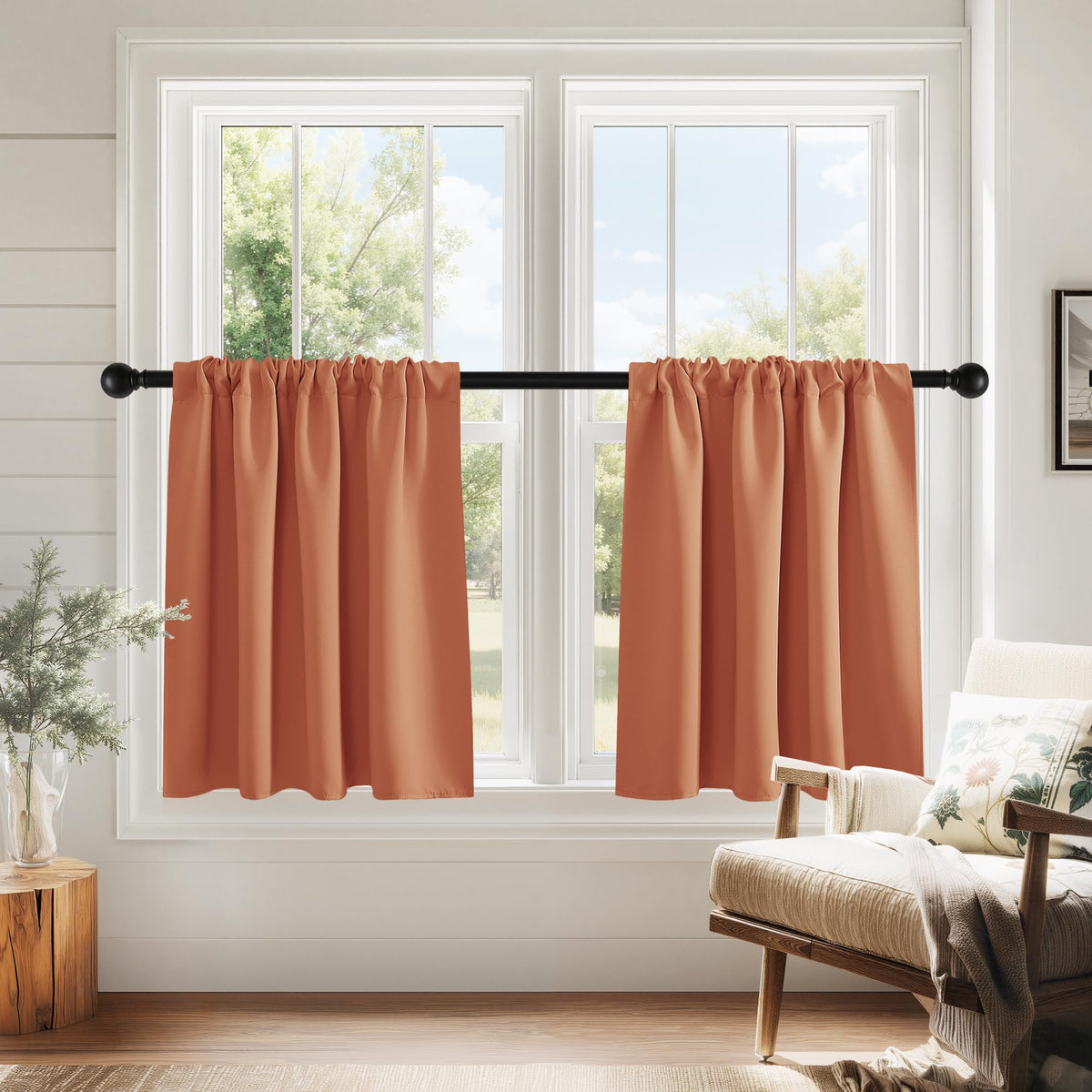PONY DANCE Black Out Curtains 72 inch Long, Black, 2 Panels