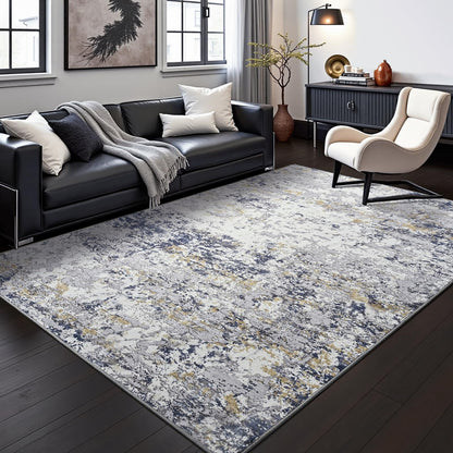 Toneed 4x6 Feet Washable Area Rugs for Bedroom Living Room, 48"x72" Grey