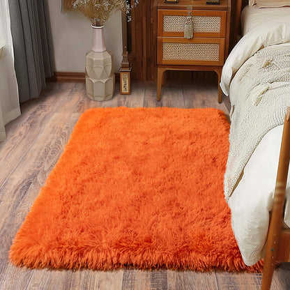 Ultra Soft Runner Rugs for Bedroom Hallways with Upgraded Non-Slip Rubber Backing & Thick Memory Sponge, 2x6 Feet Fluffy Shag Throw Area Rug for Bedside Dorm Dark Grey