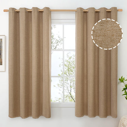 BGment Oatmeal Linen Curtains 84 Inch Length 2 Panels Set for Living Room