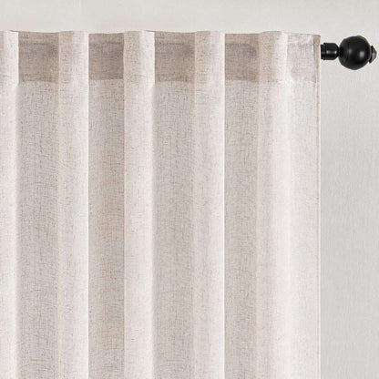 Deconovo Light Filtering Sheer Curtains 72 Inches Long for Living Room