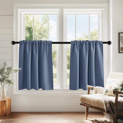 PONY DANCE Black Out Curtains 72 inch Long, Black, 2 Panels