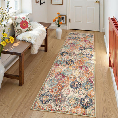Lahome Moroccan Kitchen Rugs Non Slip Washable, 2x4 Rugs for Entryway