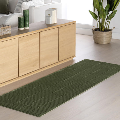 nuLOOM Kailani Green Geometric Washable Area Rug, 9' x 12'