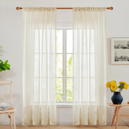 Deconovo Light Filtering Sheer Curtains 72 Inches Long for Living Room