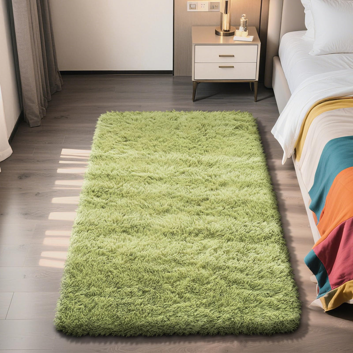 8x10 Fluffy Area Rugs for Living Room,Black Large Shag Area Rug for Bedroom