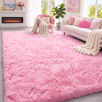 Fluffy Grey Rug for Bedroom 4x6, Modern Area Rugs for Kids Room Living Room