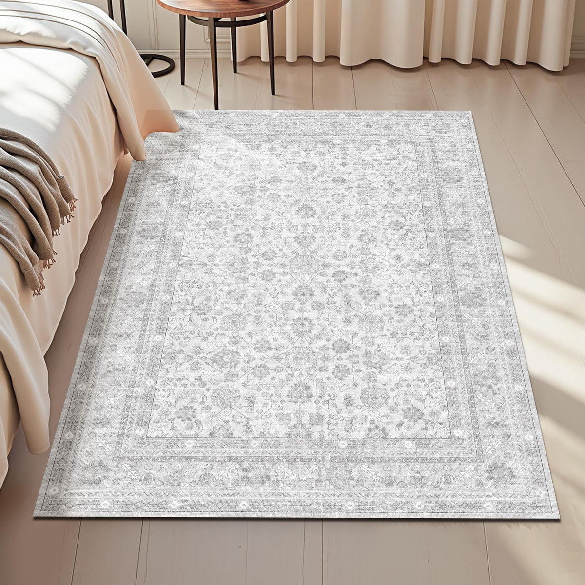 OPPODREAM Vintage Blue Area Rugs 5x7, Washable Rug for Living Room