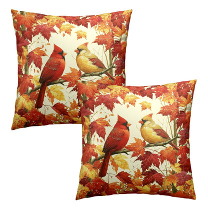 Fall Pillow Covers Autumn Leaf Throw Pillow Covers 18x18 Set of 2 Bohemian Floral Pillow Cases Thanksgiving Berry Pinecones Cushion Cases for Home Farmhouse Sofa Couch Patio