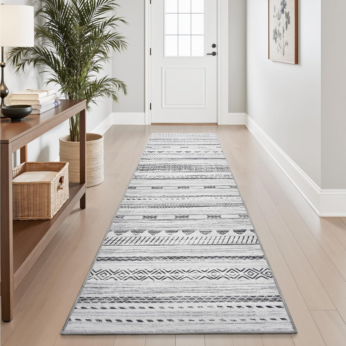 5x7 Area Rugs for Living Room Machine Washable Rug Distressed Indoor Carpet Neutral Moroccan Boho Rug Ultra Soft Area Rug for Bedroom Dining Room Playroom Office, Grey