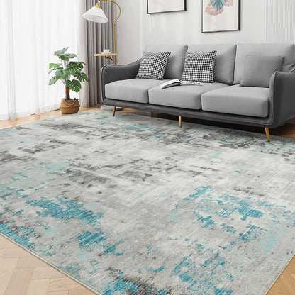 famibay 5x8 Area Rug, Abstract Washable Rugs for Living Room Low Pile Neutral Area Rug for Bedroom Aesthetic Non Slip Rubber Backed Carpet Rugs for Living Room Bedroom Dining Room(Beige/Camel)