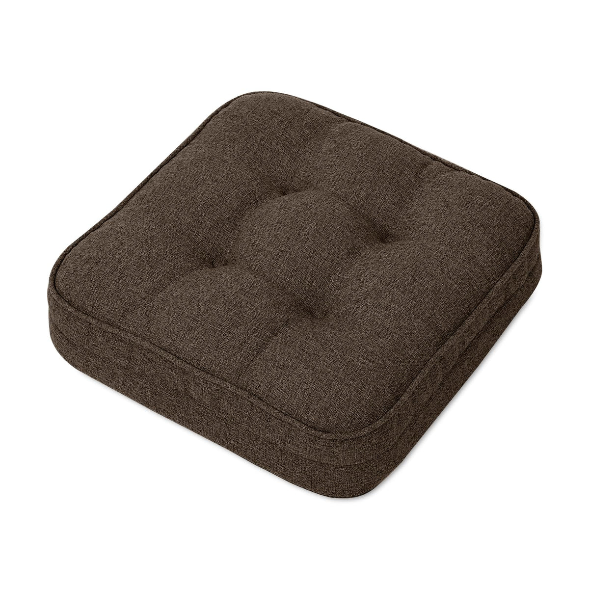 GOFORIT Chair Cushions,Tufted Shredded Memory Foam Chair Pads, Non-Slip Seat Cushions with Removable Cover, 16'' x 16'', Beige