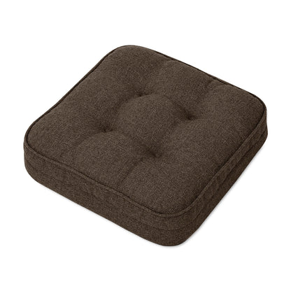 GOFORIT Chair Cushions,Tufted Shredded Memory Foam Chair Pads, Non-Slip Seat Cushions with Removable Cover, 16'' x 16'', Beige